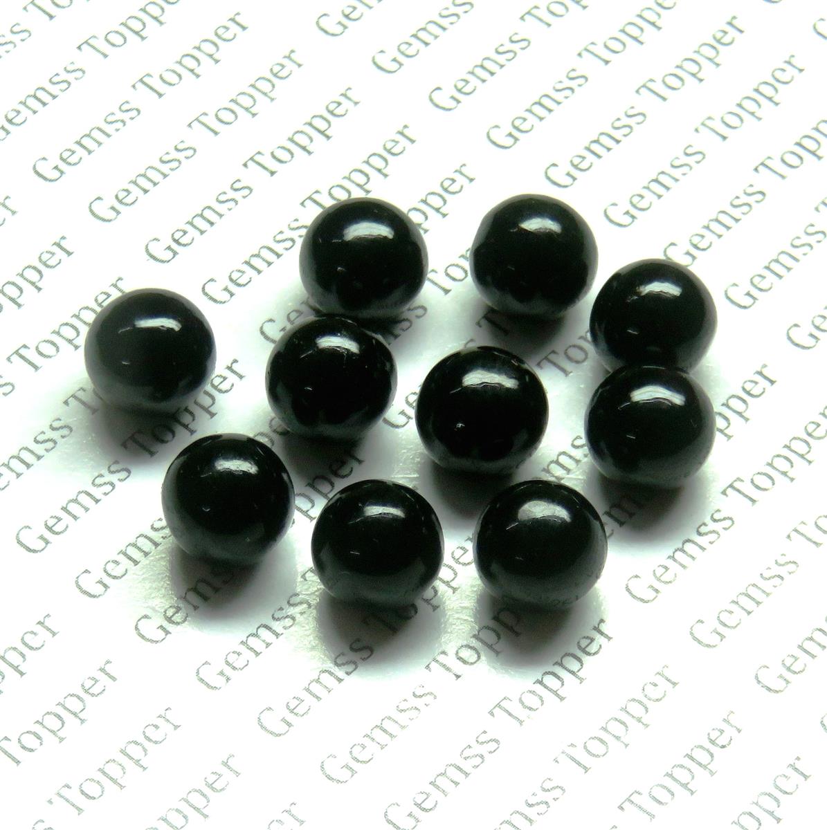 Black Tourmaline 10x10 mm Ball Cabochon